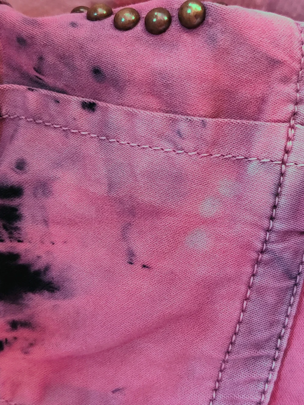 Vintage Rock Revival Pink and Black Tie-Dye Cargo Pants - Picture 6 of 16